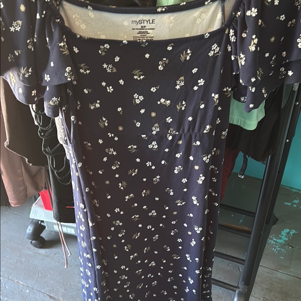 Navy Floral Women's Dress